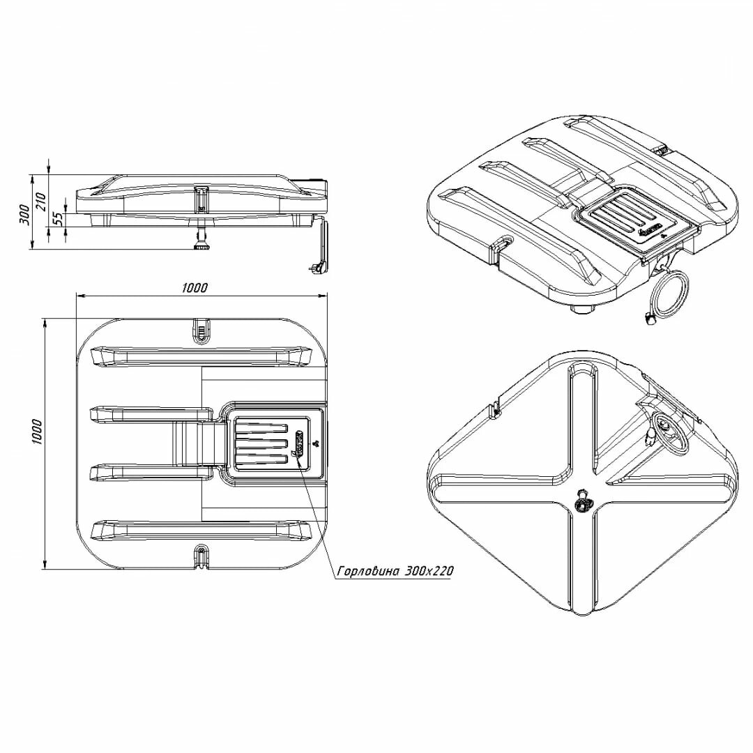 Бак для душа Экопром Rostok Ok 150 л с подогревом чёрный 2014.0150.899.000 - фотография № 5