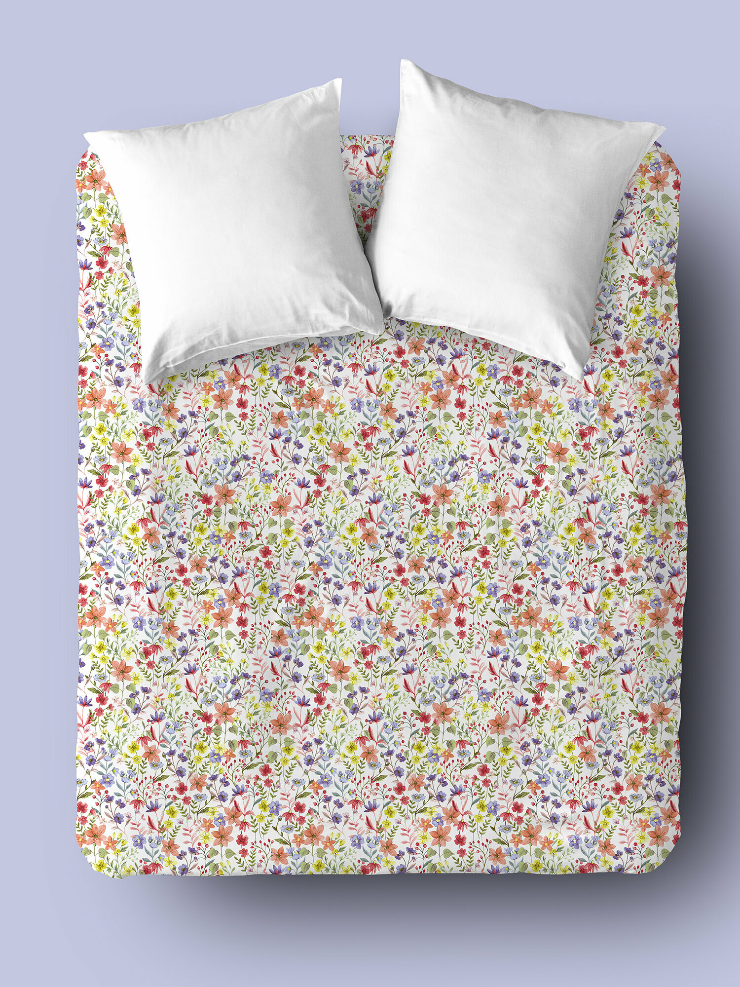 фото Простынь на резинке 160х200 Mia Cara 2-х спальная перкаль хлопок Лунный свет 37017-2