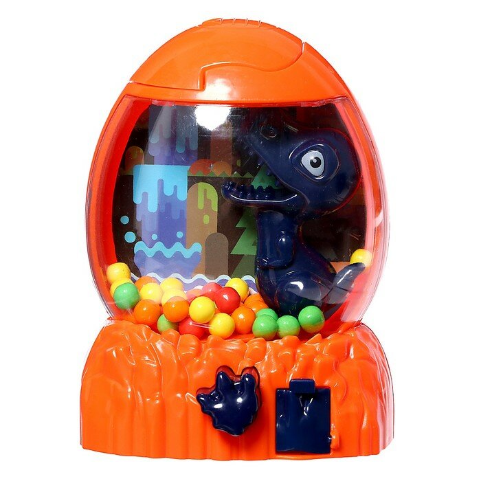 Автомат для конфет «Дино», с конфетками, цвета микс