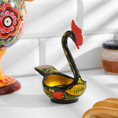 Конфетница Лебедь14х11х7 см хохлома 1766₽