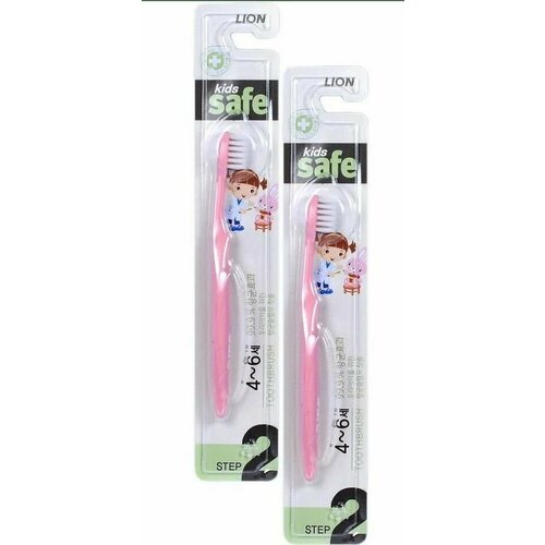 LION Щетка зубная детская Kids safe toothbrush шаг 2, 4-6 лет - 2 штуки