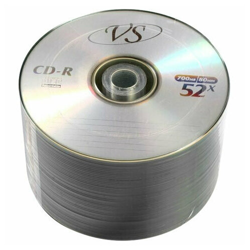 Диски CD-R VS 700 Mb 52x, Bulk, VSCDRB5001 диски cd r vs 700 mb 52x комплект 50 шт bulk vscdrb5001
