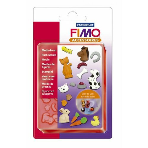 Формочки для литья FIMO Домашние животные, 15 форм, 2х2 см (FIMO8725.02)