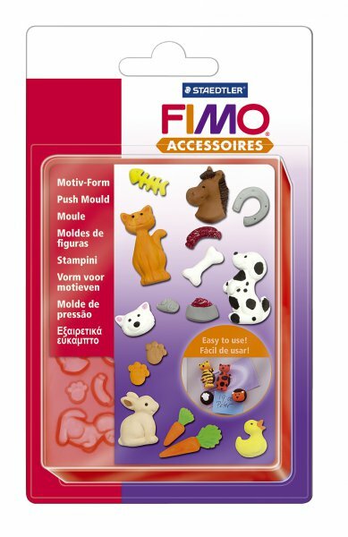 Формочки для литья FIMO "Домашние животные", 15 форм, 2х2 см (FIMO8725.02)