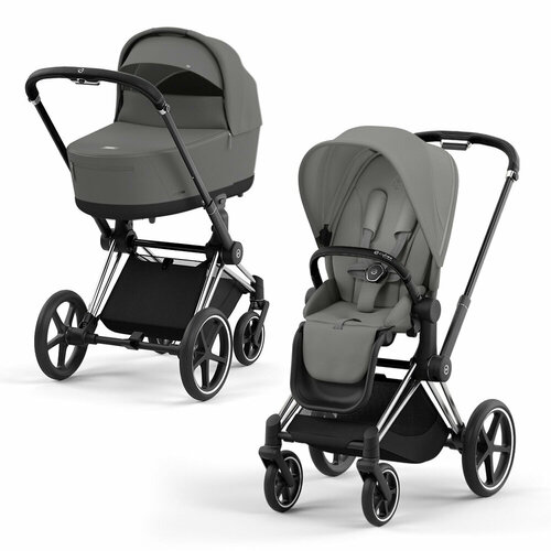 Коляска 2 в 1 Cybex Priam IV Mirage Grey, шасси chrome/black