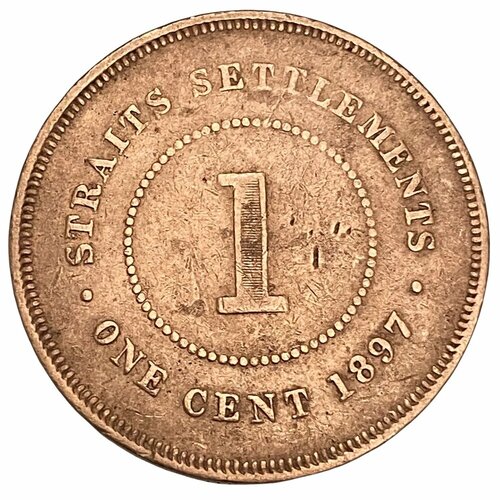 Стрейтс-Сетлментс 1 цент 1897 г. клуб нумизмат монета цент стрейтс сеттльмента 1862 года медь виктория