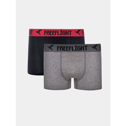 фото Трусы free flight, 2 шт., размер s, серый, черный