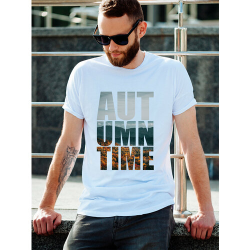 фото Футболка just4you, размер 3xl, серый, синий