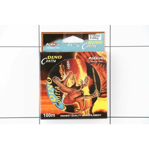 mikado леска dino combat 30м 0 18мм 4 5кг арт zzc 018 p Леска Mikado Dino 0,18,100м