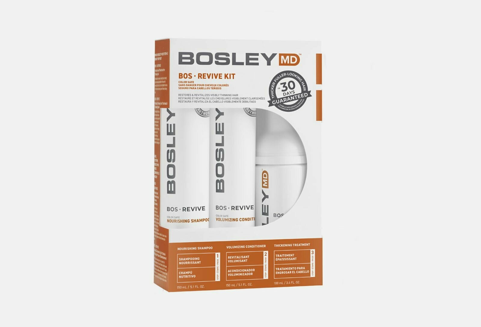 Bosley Система от выпадения для окрашенных волос Color Safe Starter Pack (Шампунь-активатор, 150 мл + Кондиционер, 150 мл + Несмываемый уход, 100 мл) (Bosley, ) - фото №5
