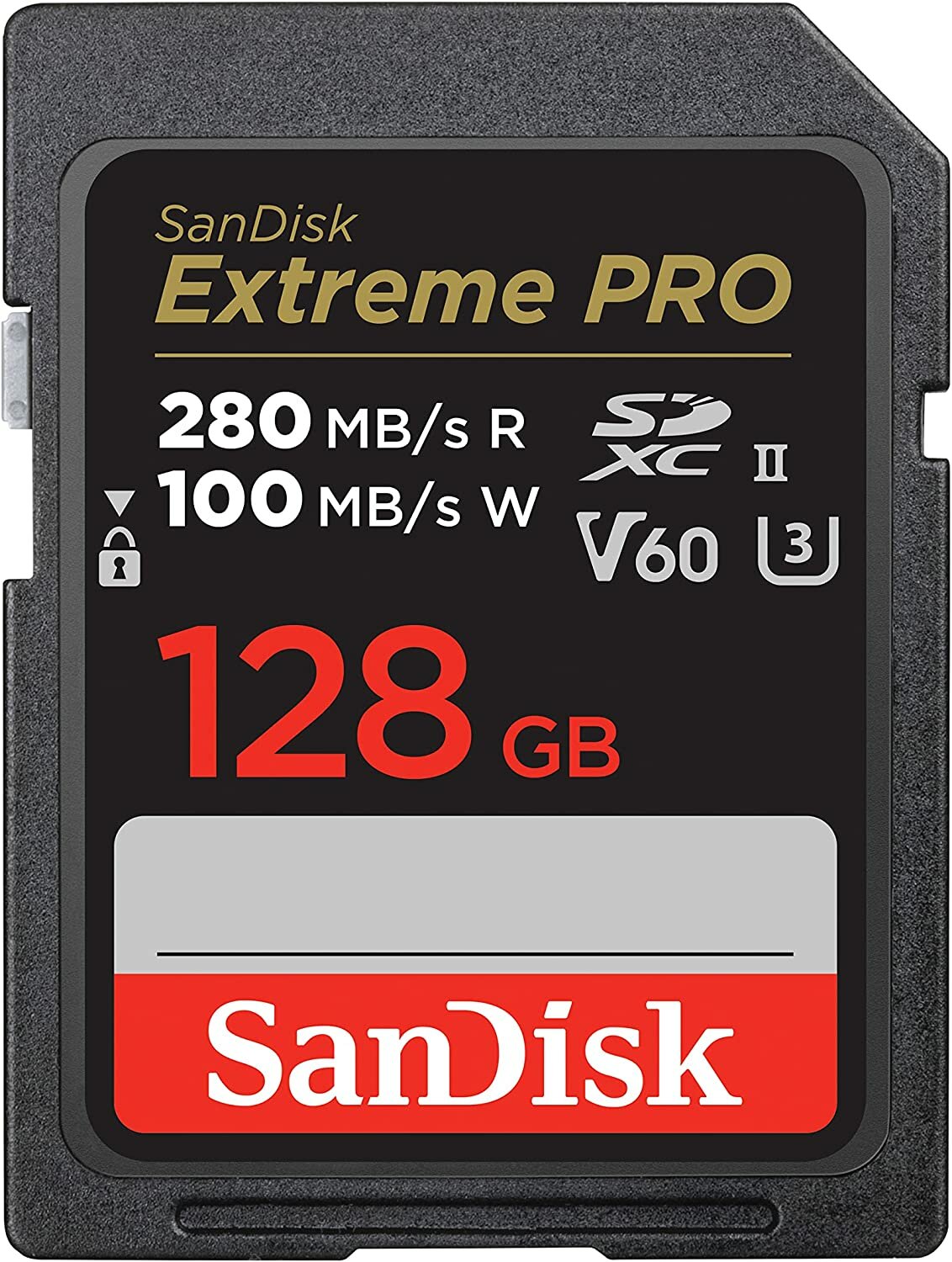 Карта памяти SanDisk Extreme PRO 128GB V60 UHS-II SD cards, 280/100MB/s,V60,C10,UHS-II