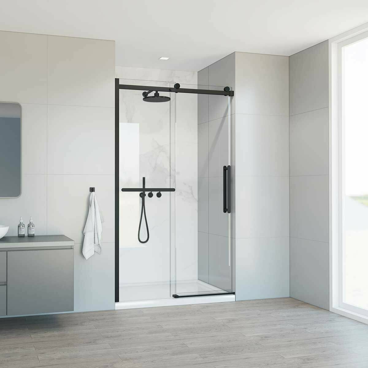 Душевая дверь Vincea Como Soft INPVDS-1CS120CLB 1200 черный стекло прозрачное