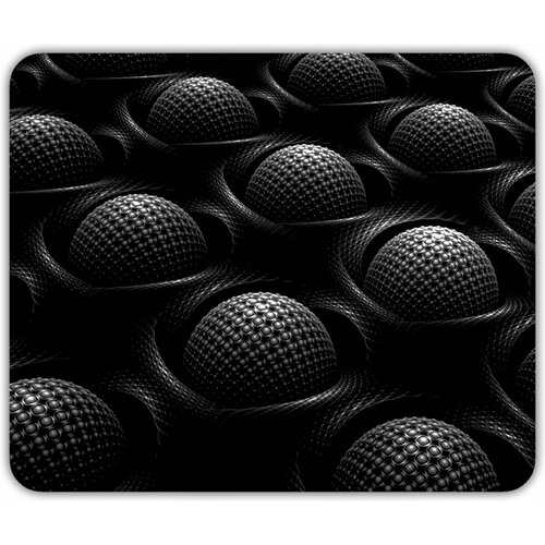 Коврик для мыши Черная абстракция с шариками (24 x 20 см x 3 мм)