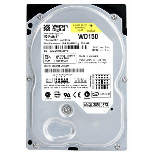 Жесткий диск Western Digital WD150EB 15Gb 5400 IDE 3.5 HDD жесткий диск western digital wd100aa 10gb 5400 ide 3 5 hdd