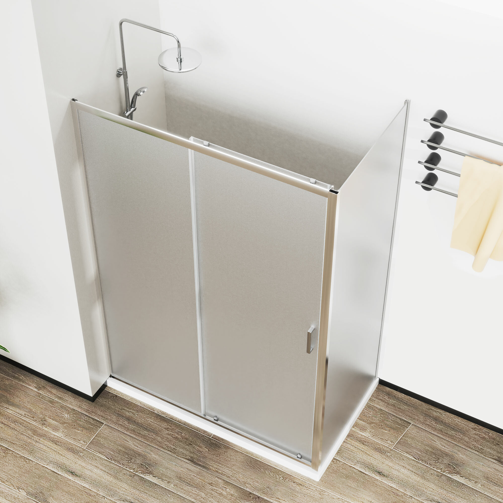 Душевой уголок Vincea City 1950x1200x900 (текстурное стекло) хром VSR-5CT9012MT — фото 1