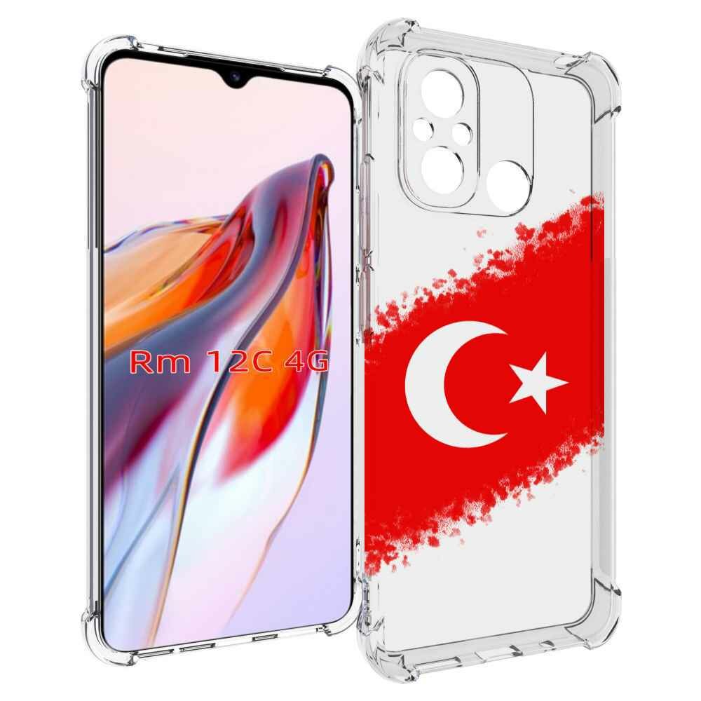 фото Чехол MyPads флаг Турции для Xiaomi Redmi 12C / Poco C55 задняя-панель-накладка-бампер