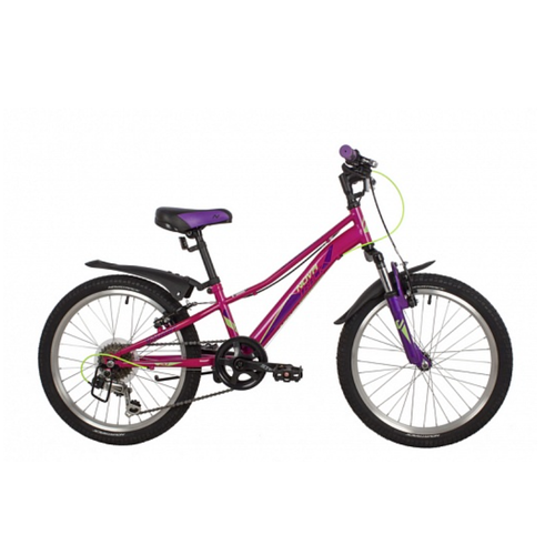 NOVATRACK 20"20SH6V. VALIANT. PN22 сталь, фуксия, 6-скор, TY21/TS38/SG-6SI, V-brake,