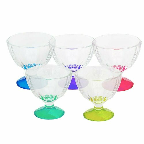 Креманка ОСЗ Звезда, 10.2 см, стекло, цветная ножка, в ассортименте