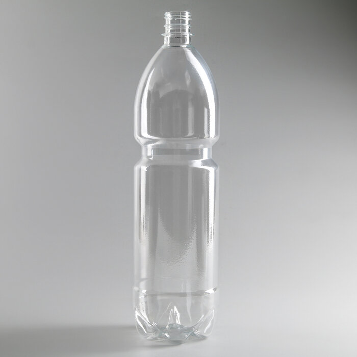 Бутылка пластиковая одноразовая, 1,5 л, ПЭТ, без крышки, цвет прозрачный(50 шт.)