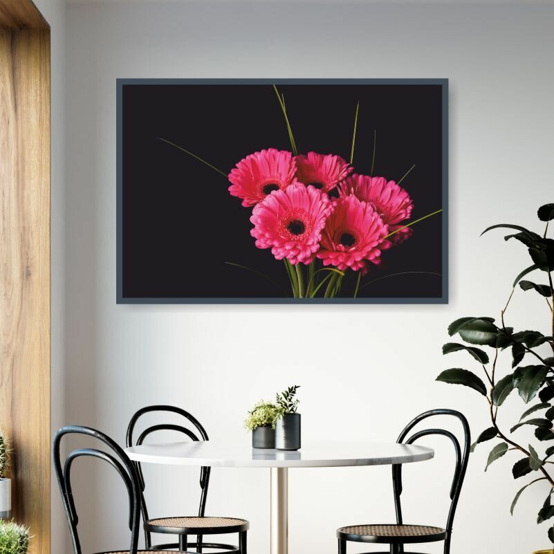 Постер для интерьера Букет Розовых Цветов Герберы 40х30 см в тубусе ПолиЦентр
