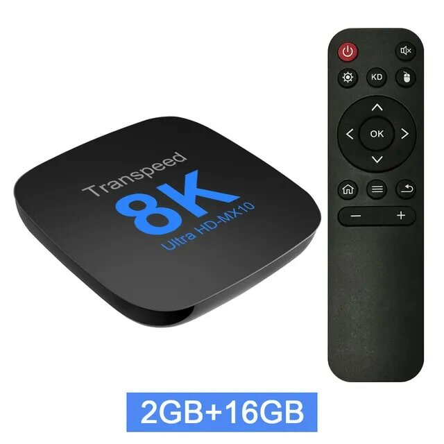 Смарт ТВ приставка Transpeed 8K, 2+16 Гб, Android 13, Rockchip RK3528, Wi-Fi, Bluetooth