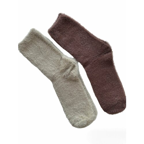 Женские носки , на Новый год, утепленные, размер 36-41, бежевый
