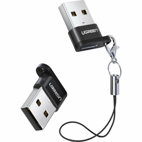 фото Адаптер ugreen us280 (50568) usb a male to usb-c female adapter. цвет: черный