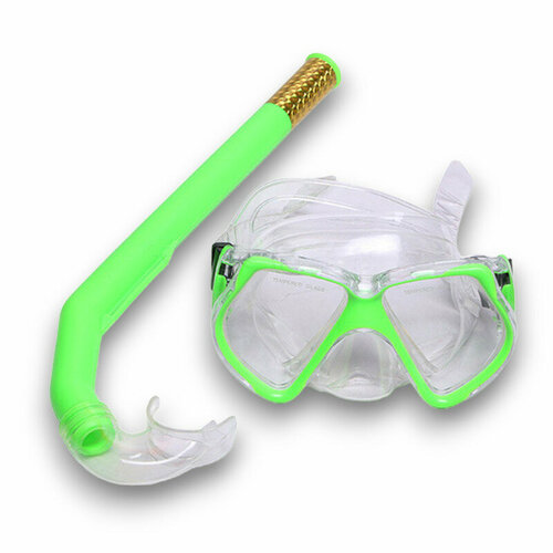 Набор для плавания взрослый E41233 маска+трубка (ПВХ) (зеленый)