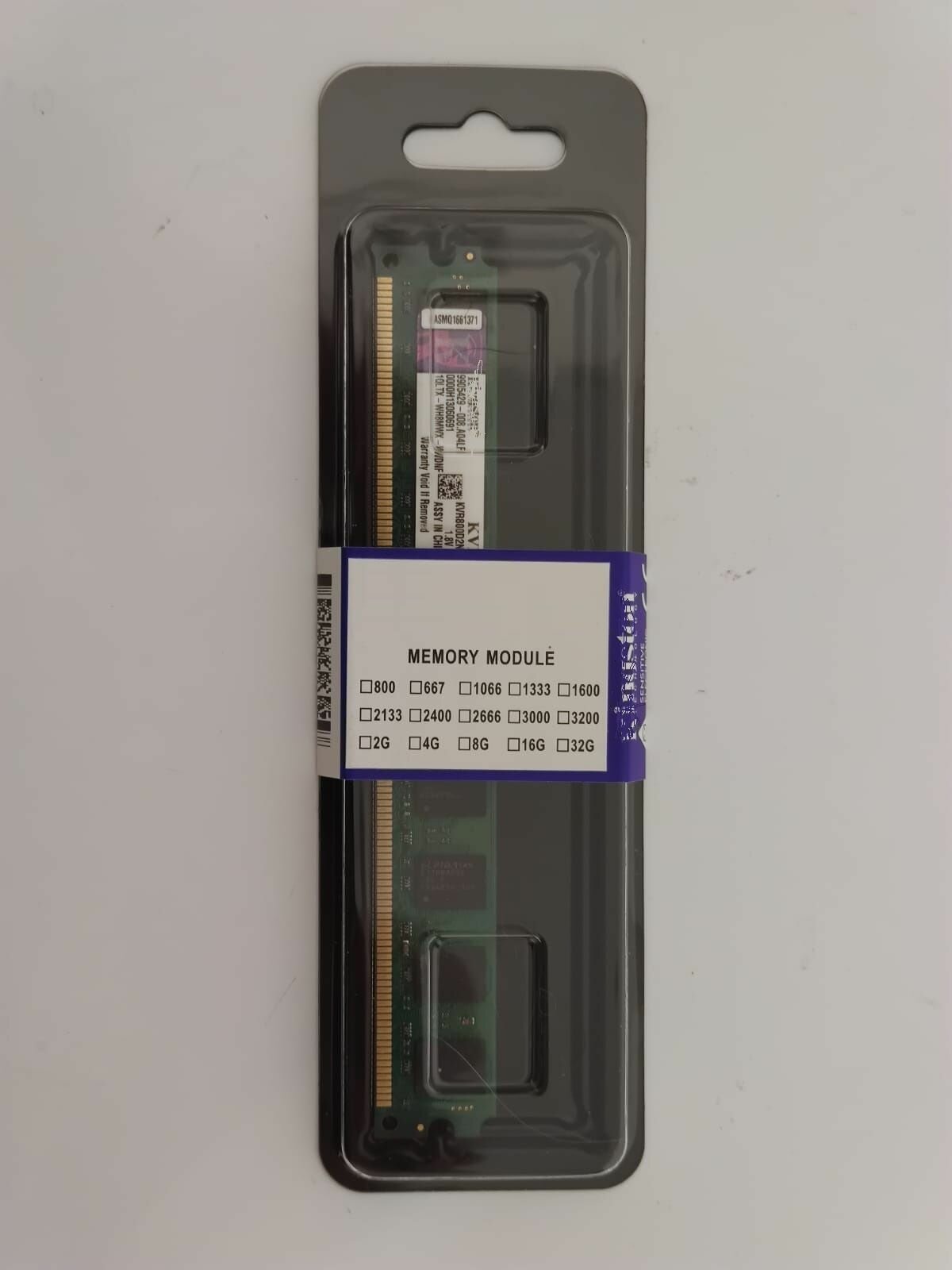 Модуль памяти DIMM DDR2 2Gb PC-6400 Kingston KVR800D2N6