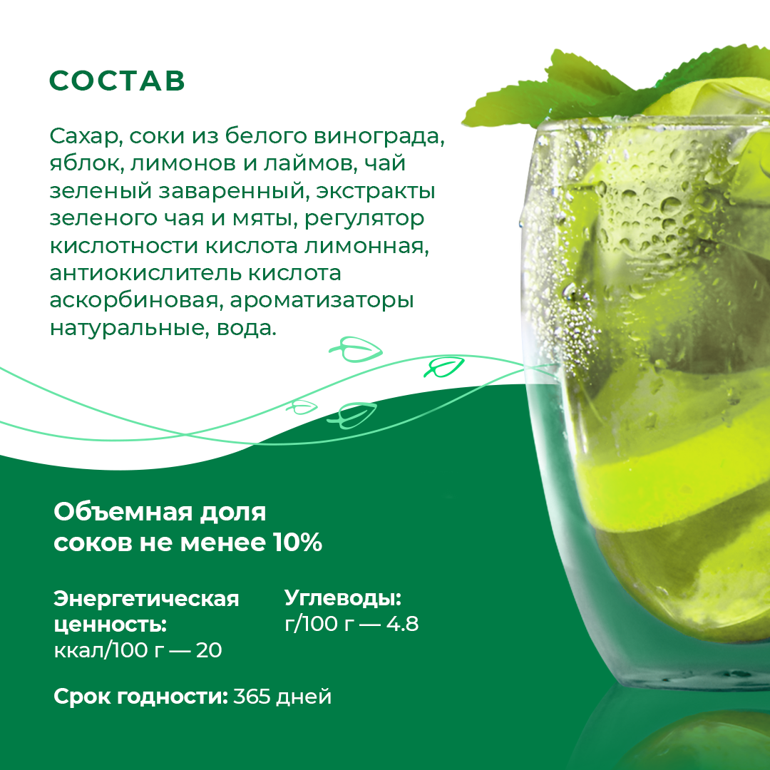 Чай холодный зеленый Напитки из Черноголовки черноголовка "Мята-лайм" 0,5 л ПЭТ (12 штук в упаковке)