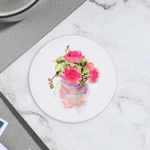 Стикер на цветы и подарки Букет розовый цвет 5х5 см 257₽