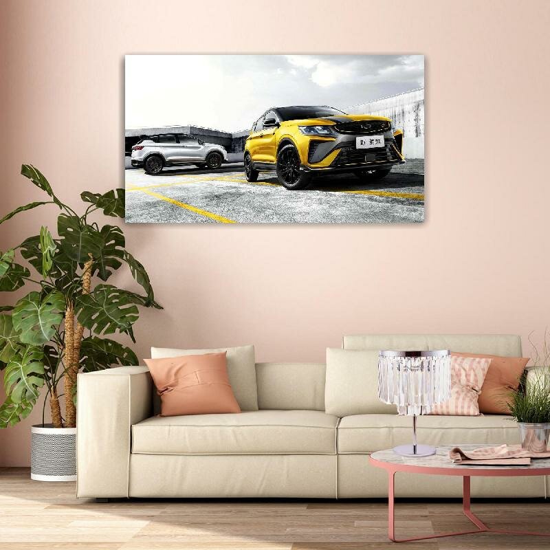 Картина на холсте 60x110 Альянс Лес "Автомобили geely" на подрамнике / интерьер/ декор