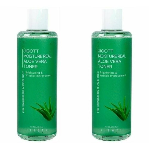 JIGOTT Тонер для лица увлажняющий с алоэ Jigott Moisture Real Aloe Vera Toner 300 мл - 2 штуки тонер jigott moisture real aloe vera toner 300 мл