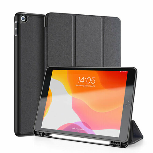 Чехол-книжка для iPad 7, 8, 9 10,2 дюйма Dux Ducis Black чехол книжка dux ducis copa series для ipad 10 9 2022 черный