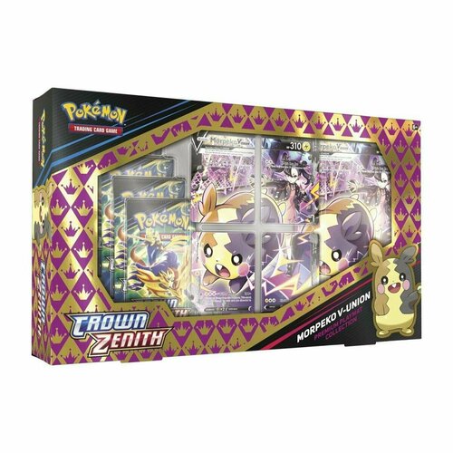 Настольная игра Pokemon TCG - Crown Zenith Premium Playmat Collection (Morpeko V-UNION) на английском языке pokémon card evolutiongs gx ex vmax 1996 first generation pokémon solitaire game battle collection card birthday gift