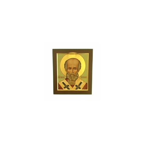 Икона 27х31 Николай Чудотворец, письмо, темпера, золочение #120658