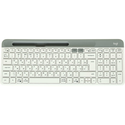 Клавиатура Logitech K580 белый/серебристый USB беспроводная BT/Radio slim Multimedia (920-010623) клавиатура logitech k580 slim multi device графит кириллица qwerty