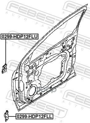 0299-Hdp12flu_петля Передней Левой Двери Верхняя! Nissan Micra K12/Note E11/Primera P12 00-12 Febest арт 0299-HDP12FLU