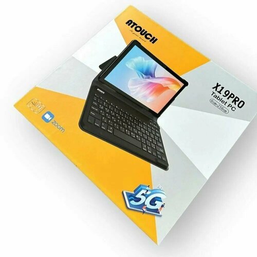 Планшет ATOUCH X19 PRO (10.1 дюйм) с клавиатурой Tablet PC 6/256 ГБ, цвет Синий/ для учебы / для работы