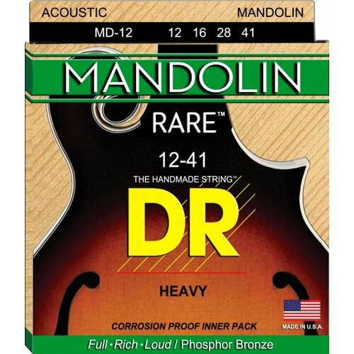 Струны для мандолины DR MD-12 12-41 dr md 10 rare™ струны для мандолины 10 36