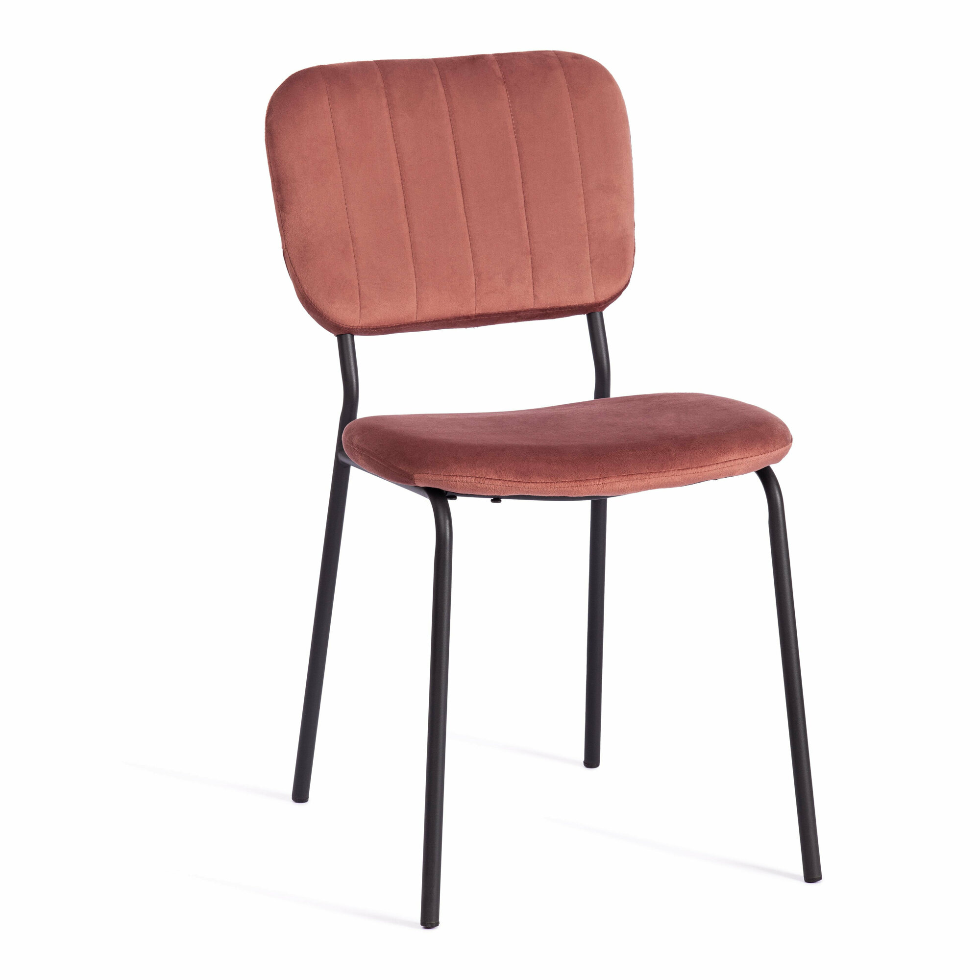 Стул CAROL (mod. UC06) / 1 шт. в упаковке TetChair металл, вельвет, 45 х 56 х 82 см, Coral (коралловый) HLR44 / черный