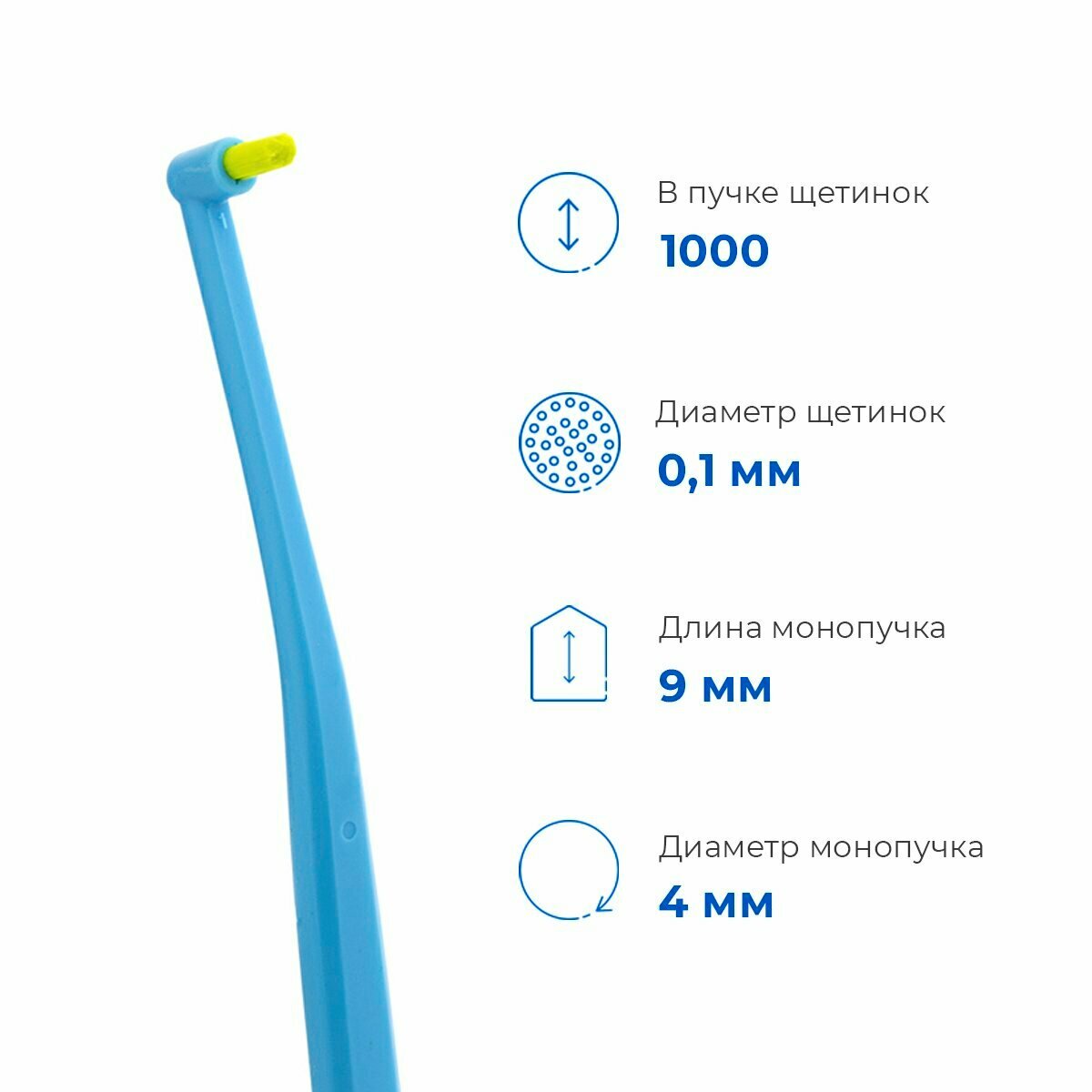 Зубная щетка Revyline SM1000 Single Long, монопучковая, голубая/салатовая