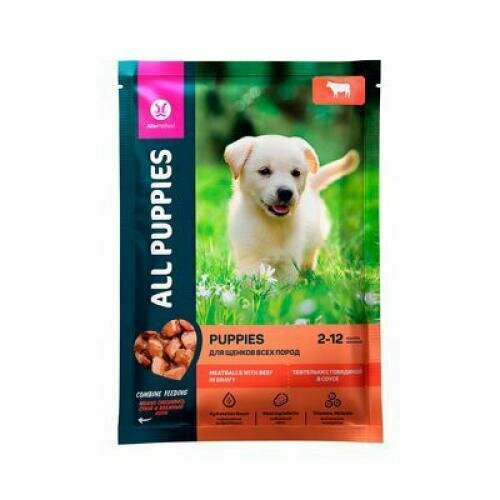 All Puppies Пауч для щенков Тефтельки с говядиной в соусе 28 х 85 гр