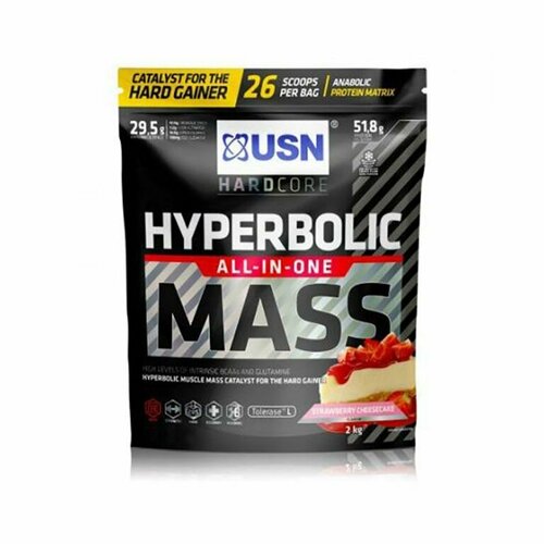 USN Hyperbolic Mass Straw/Cheesecake гиперболик масс ОЛЛ-ИН-УАН со вкусом клубничного пирога, 2 кг