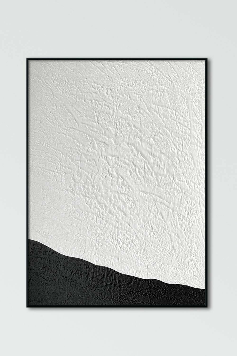 Картина для интерьера объемная DECORMARKT Абстракция черно-белая #2, 50х70 см, текстурная картина ручной работы в скандинавском стиле