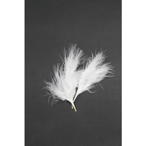 Пух для декорации цвет белый с палочкой 12 см