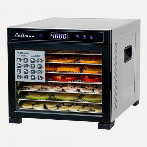 Изображение товара Сушилка для овощей и фруктов PULLMAN PL-1101, серебристая, нержавеющая сталь, 7 уровней