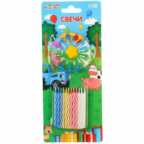 Набор свечей для торта 24 шт Синий трактор 273₽