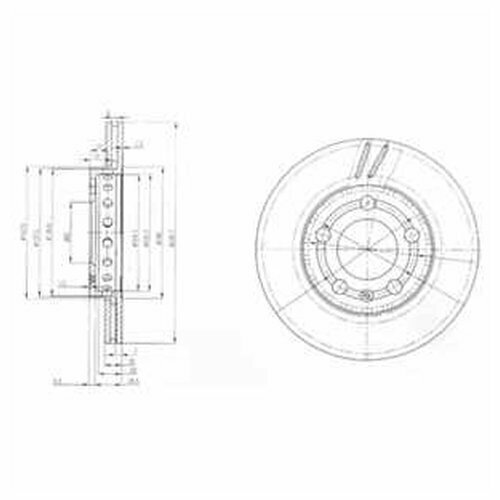 Тормозные диски комплект Delphi BG3695 для Skoda Fabia I, II, Roomster; VW Fox, Polo