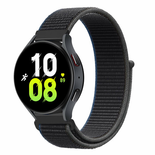 Нейлоновый универсальный ремешок 20 мм для смарт-часов Garmin, Samsung Galaxy Watch, Huawei Watch, Honor, Xiaomi Amazfit, 62 древесный уголь